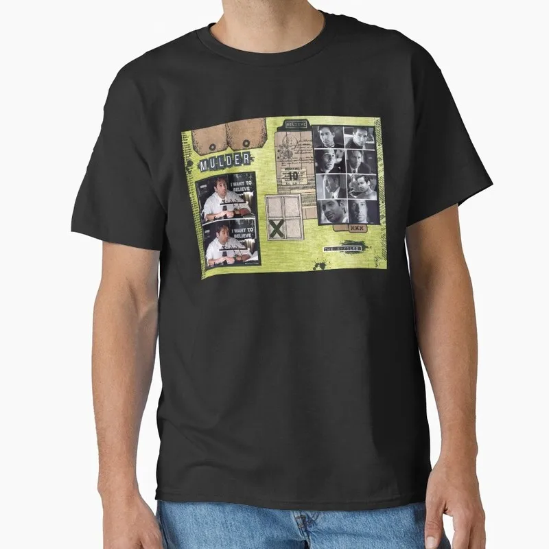 Trust No One Vintage Sci fi tv series The X Files Gift t shirt 1104 Retro Alien movie Graphic clothes All size tops S-6XL