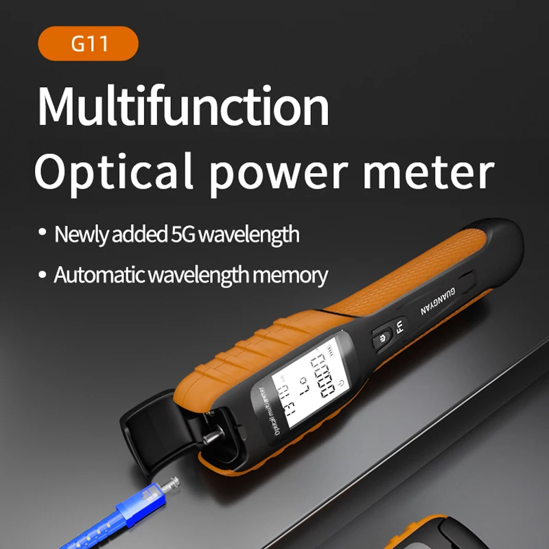 

Оптический измеритель мощности G11 850-1625 нм, 9 длин волн, детектор InGaAs, инструмент для тестирования сетей FTTH, интерфейсы ST SC FC, зарядка через USB