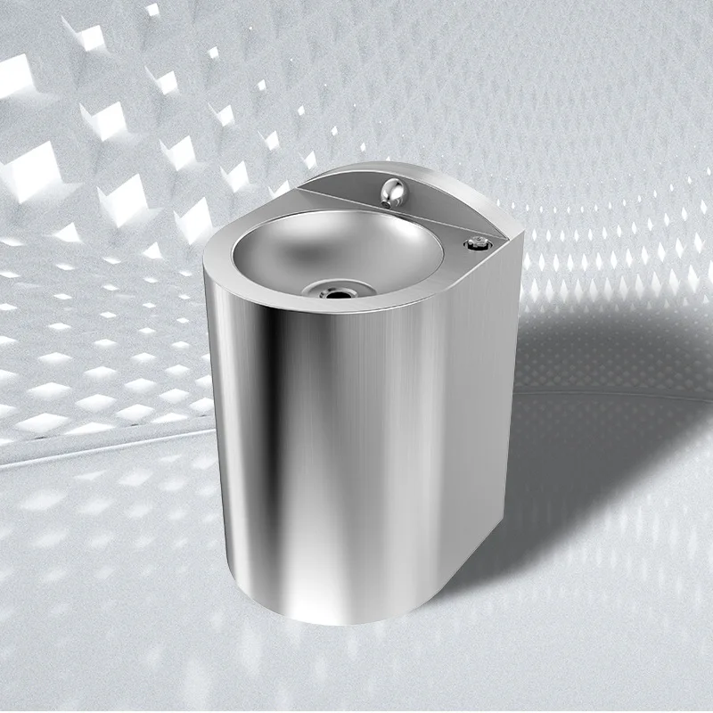 304 stainless steel single round basin, prison detention center integrated molding floor-to-ceiling stainless steel