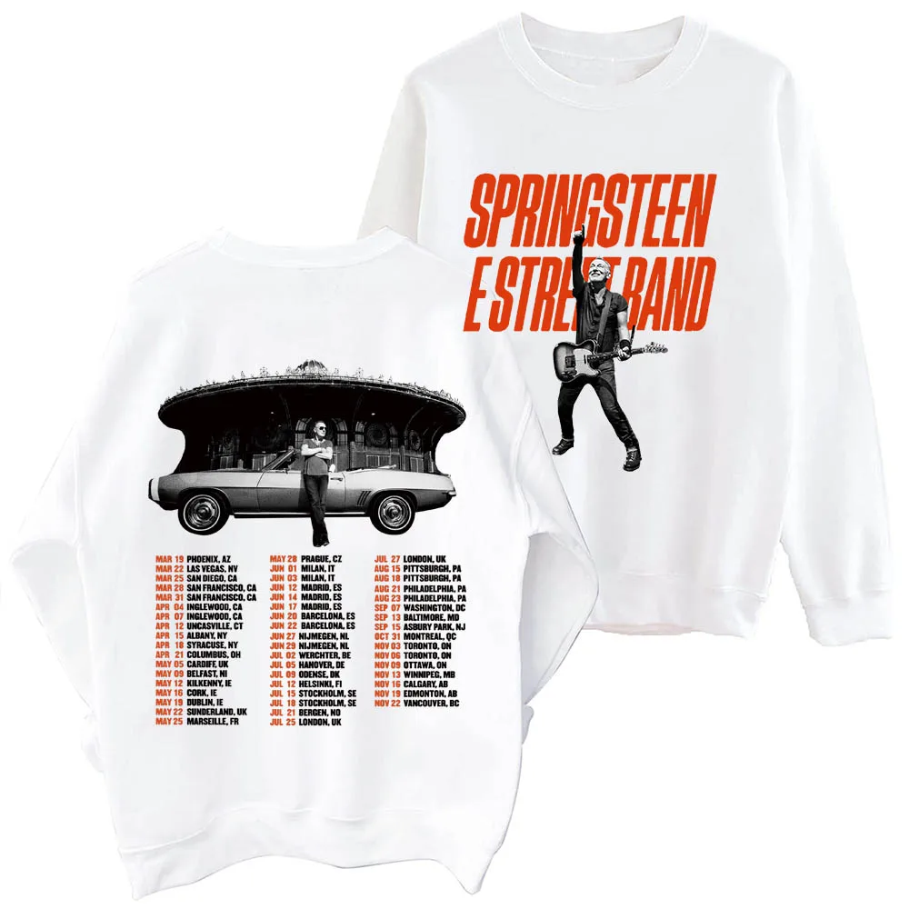 Bluza Bruce Springsteen & E Street 2024 Tour Mężczyzna Kobieta Harajuku Okrągły dekolt Długi rękaw Oversize