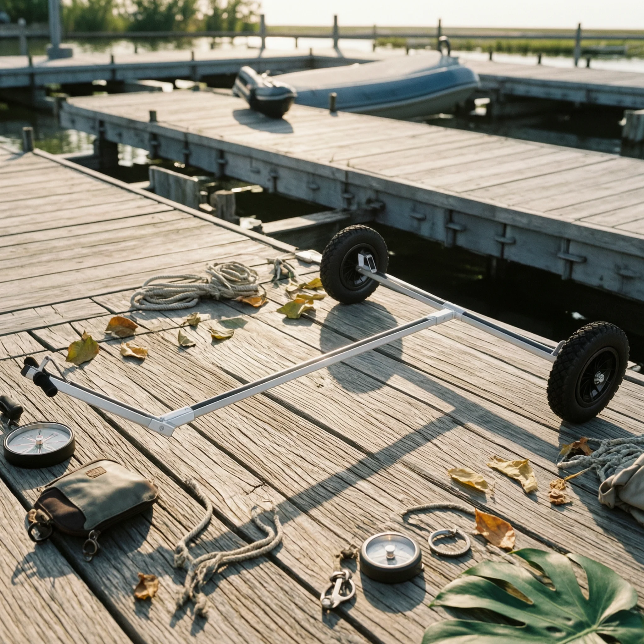 OP Sailboat Trailer Waterproof Sailboat Dolly Boat Trolley Portable Boat Dolly Rustproof for Sailors, Boatyard, Marina