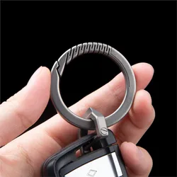 Titanium Alloy Keychain Round Ring EDC Outdoor Tool Keyring Buckle Accessories