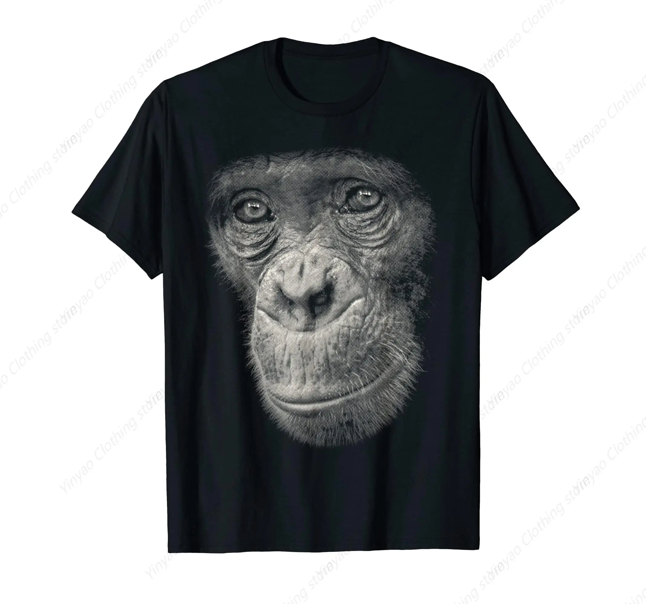 Chimpanzee enthusiast pattern men's and women's T-shirt fashionable cool men's casual cotton short sleeved shirt