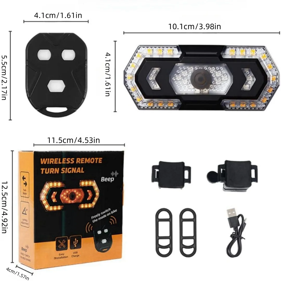 AliExpress LED bicycle taillights, wireless remote control, bicycle flasher, 5 modes, USB charging taillights, used for bicycle riding