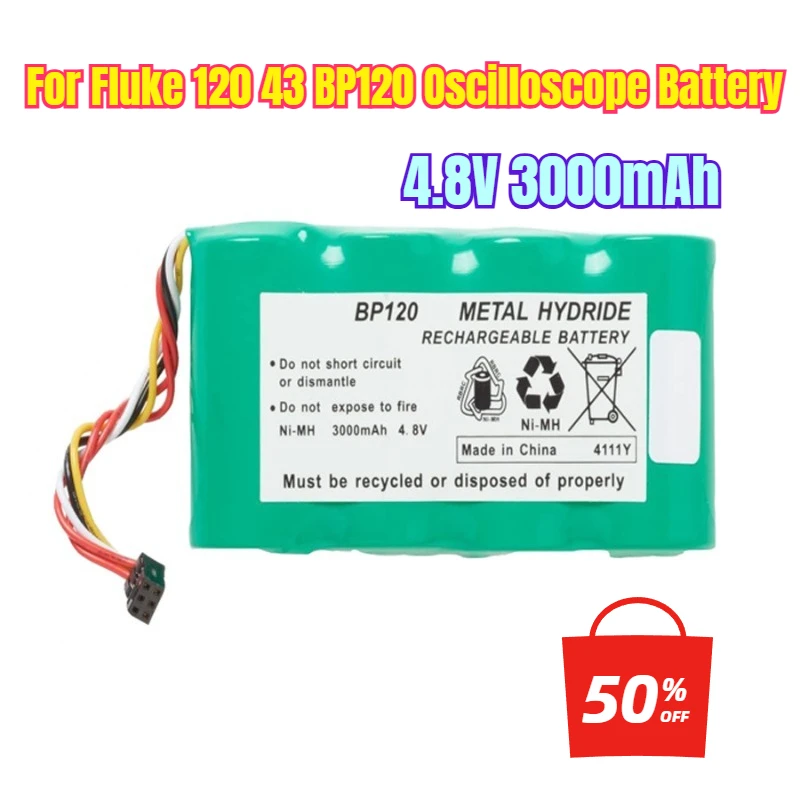 

4.8V 3000mAh for Fluke 120 43 BP120 Oscilloscope Battery