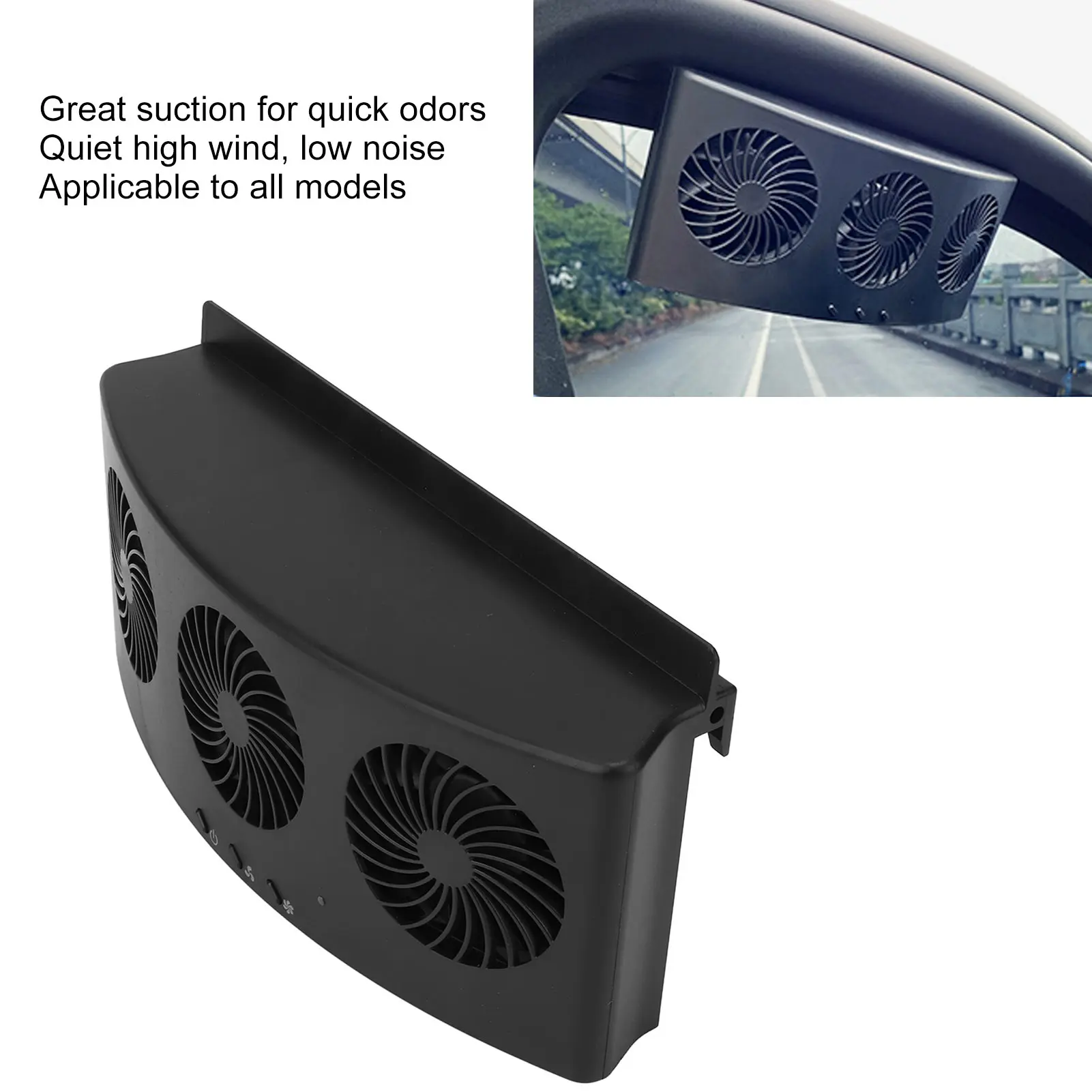 

Car Exhaust Fan 4000 RPM 3 Fans 2 Levels Low Noise Good Heat Dissipation USB Powered Car Radiators Fan for All Cars