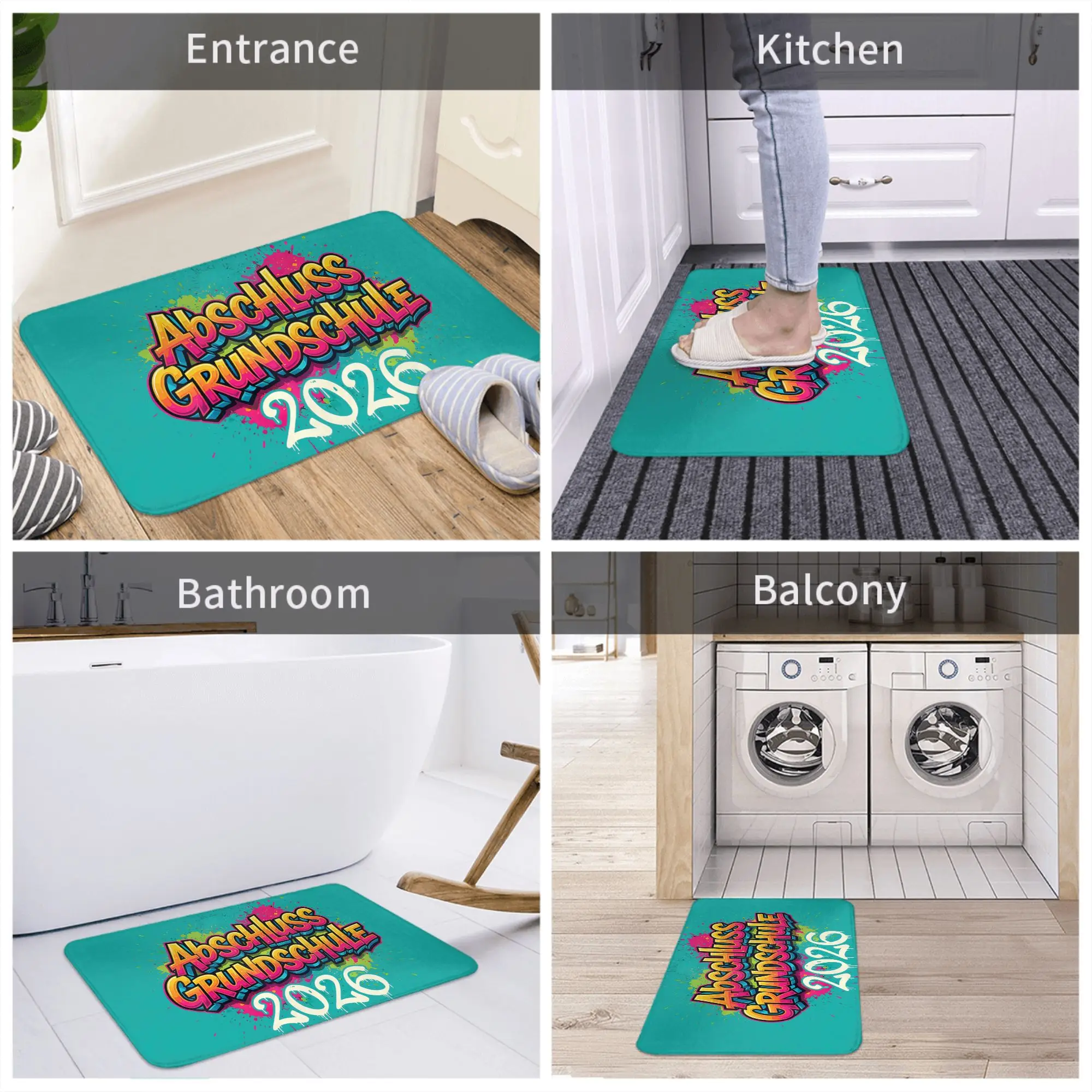 1pc Graduation Primary School 2026 School Child Boy Bedroom Mat  Doormat for Bathroom, Absorbs Water and Reduces Slips and Falls