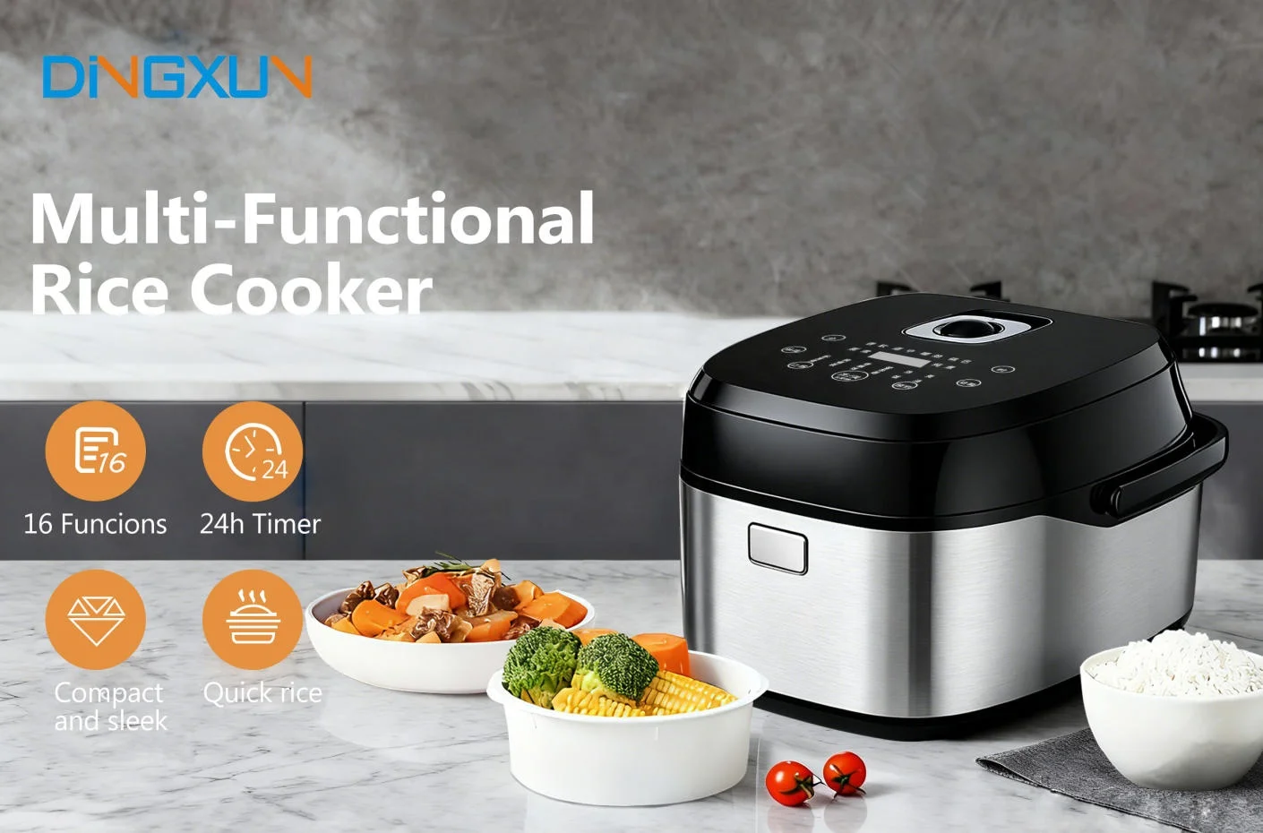 304 Housing Factory Supply Smart Portable Household 5L Digital With Low Sugar Function IH Electric Rice Cooker
