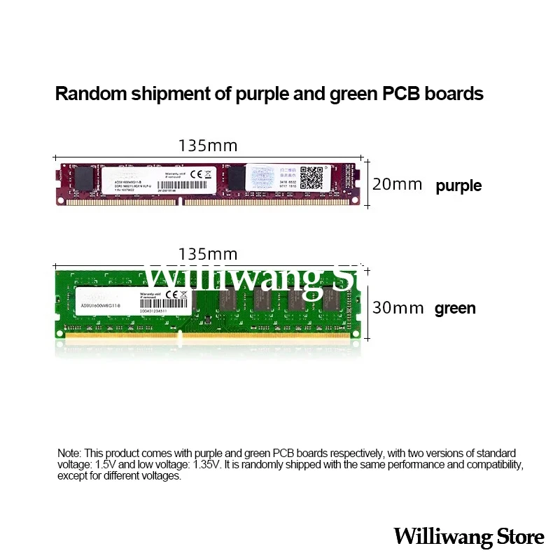 Original DDR3 1600MHz 4G 8G Desktop Memory Module 8G 1600MHz Third Generation Computer Host Memory 16GB