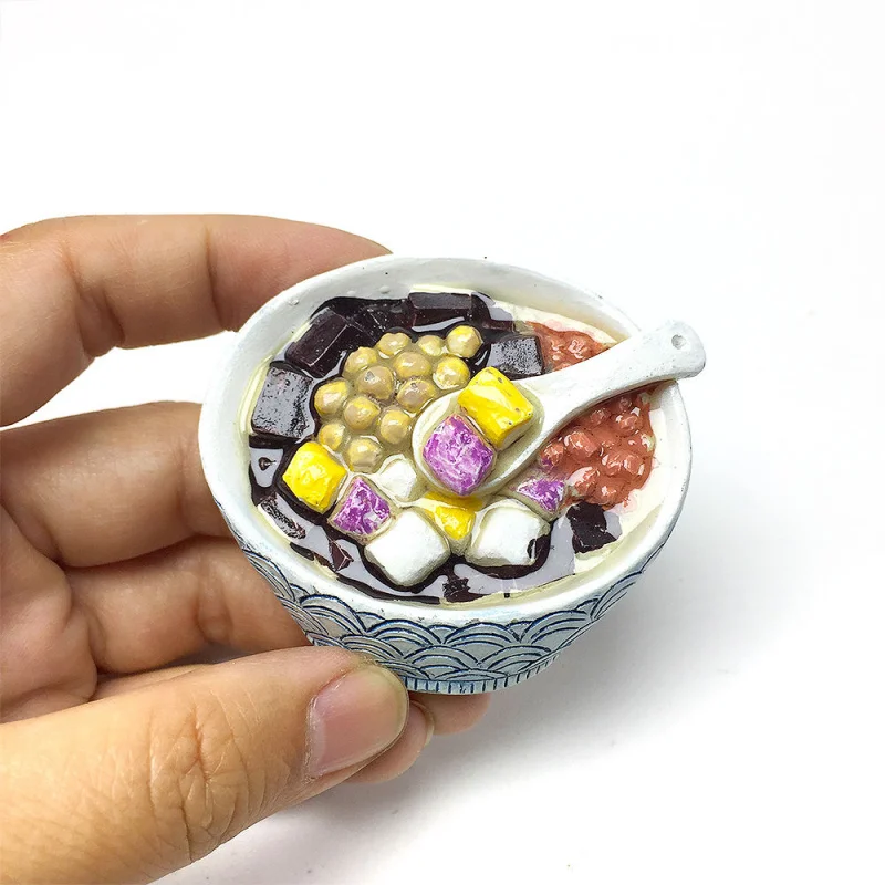 

Simulation Fujian Taro Balls Burnt Grass Jelly Food Cultural Creative Magnetic Fridge Magnet Travel Souvenir Home Decoration Gif