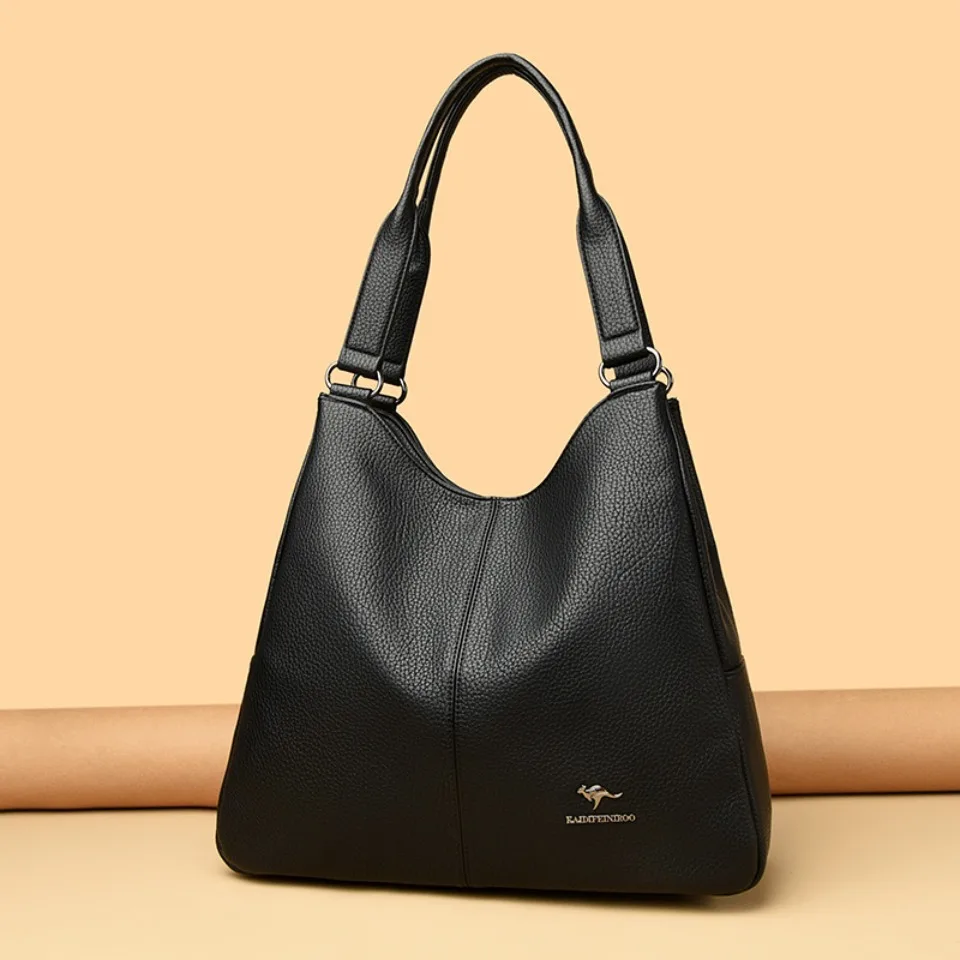 Top-handle Hobo Bag Leather Women Handbags Female Leisure Shoulder Bags Fashion Purses Vintage Bolsas Large Capacity Tote Bag