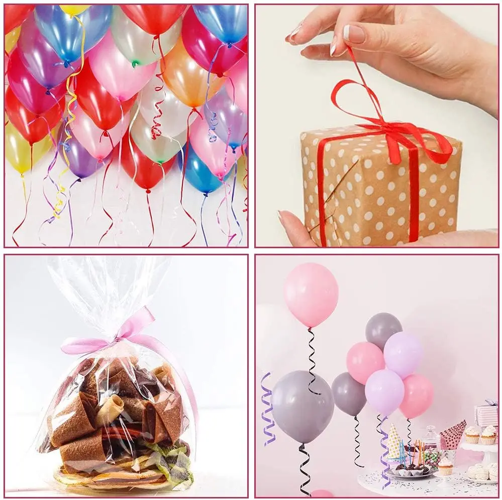 55pcs Balloon Ribbon Party Birthday Wedding Balloons Accessorie Laser Balloon Chain Satin Ribbons Crafts DIY Party Decor