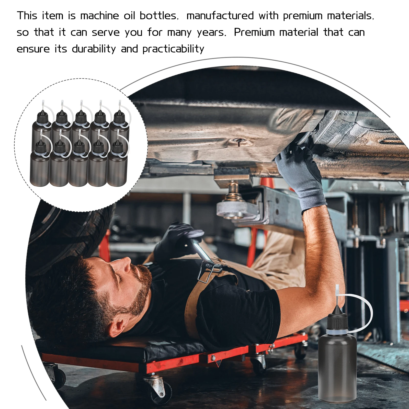 

20pcs Plastic Squeeze Bottle Steel Nozzle Pointed Tip Oil Applicator For Sewing Machine Bicycle Engine Lubrication Refillable