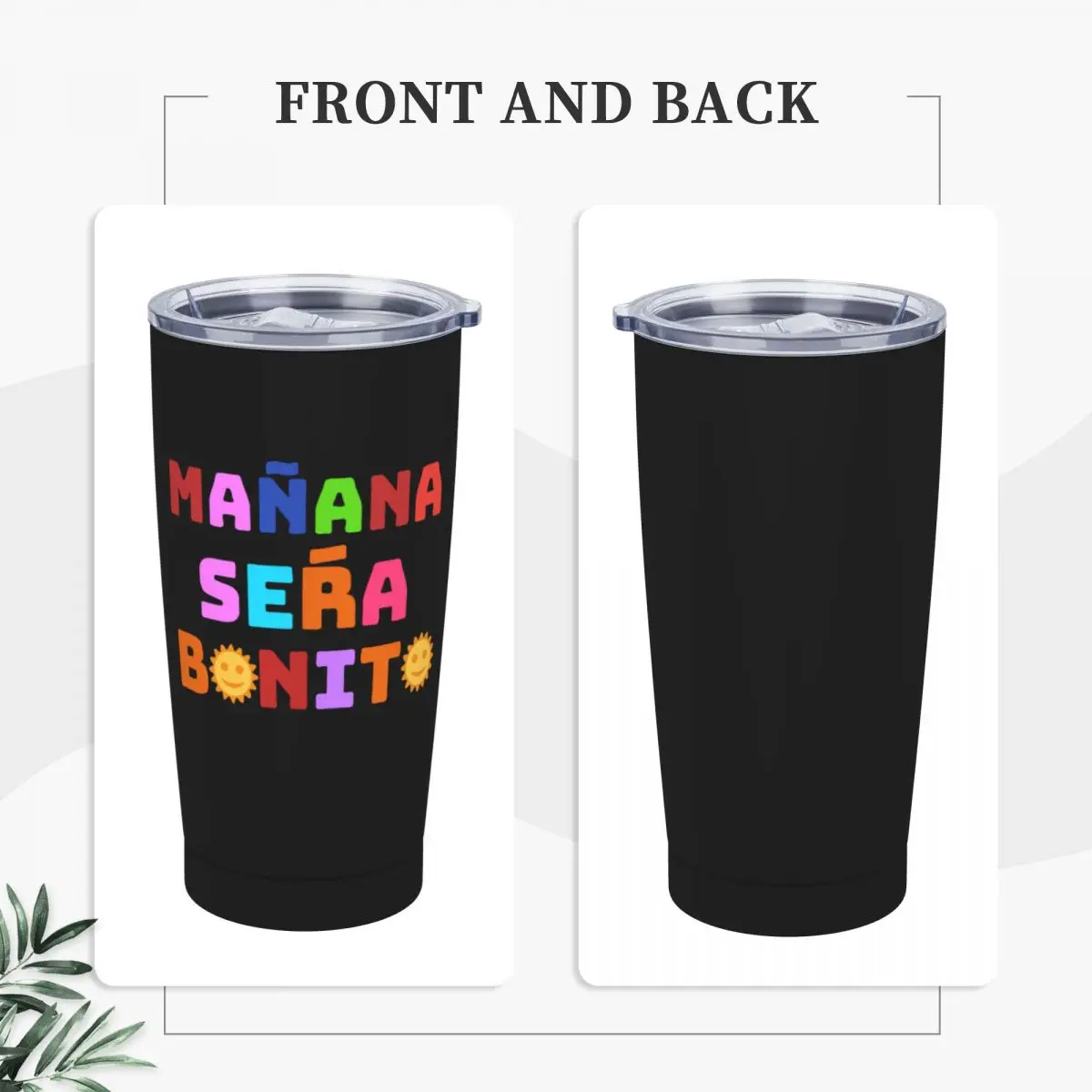 Karol G Manana Sera Bonito Insulated Tumbler with Straws and Lid Stainless Steel Travel Thermal Cup 20 Oz Double Wall Mugs Cup