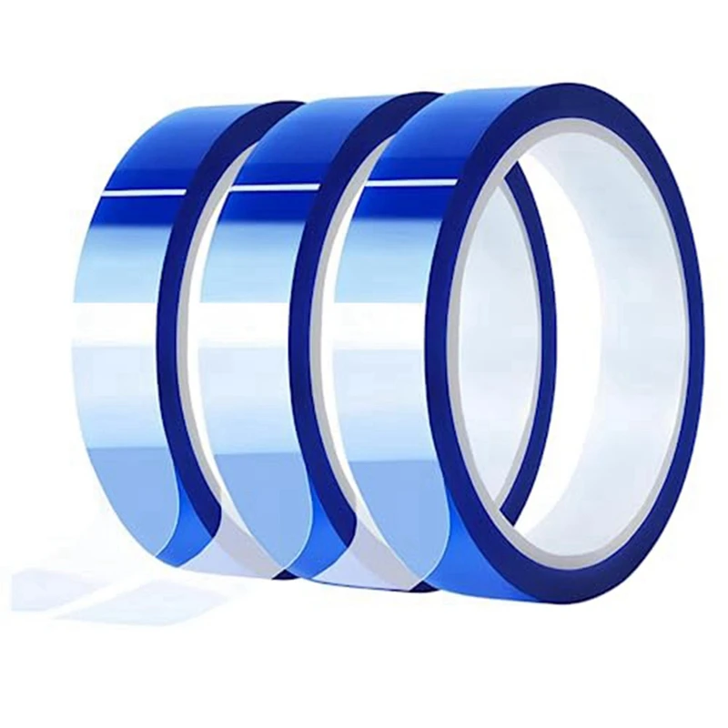 3 Pack 20Mm Heat Resistant Tape For Sublimation , 33M (108 Ft) 3Inch Core High Temp Blue