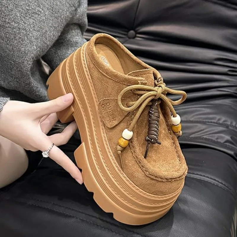 Shoes Women House Slippers Platform Pantofle Cover Toe Slides Soft Summer 2025 House Slippers Platform Shoes Cover Toe Slides