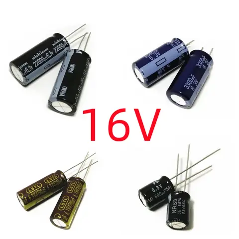 DIP 고주파 알루미늄 전해 커패시터, 1200uF 1500uF 1800uF 2200uF 2700uF 3300uF 3900uF 4700uF 5600uF 6800uF, 16V