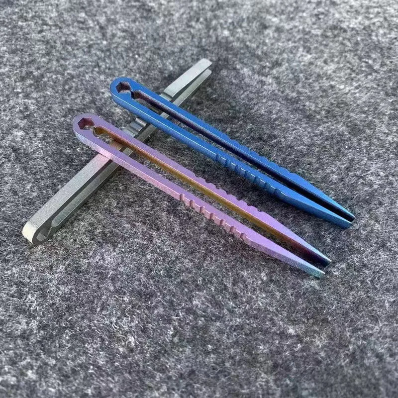 Titanium TC4 Clip Tweezers Pick Up Clamping EDC Multipurpose Gadget Professional Camp Outdoor Pocket Maintenance Tool 6 Colors