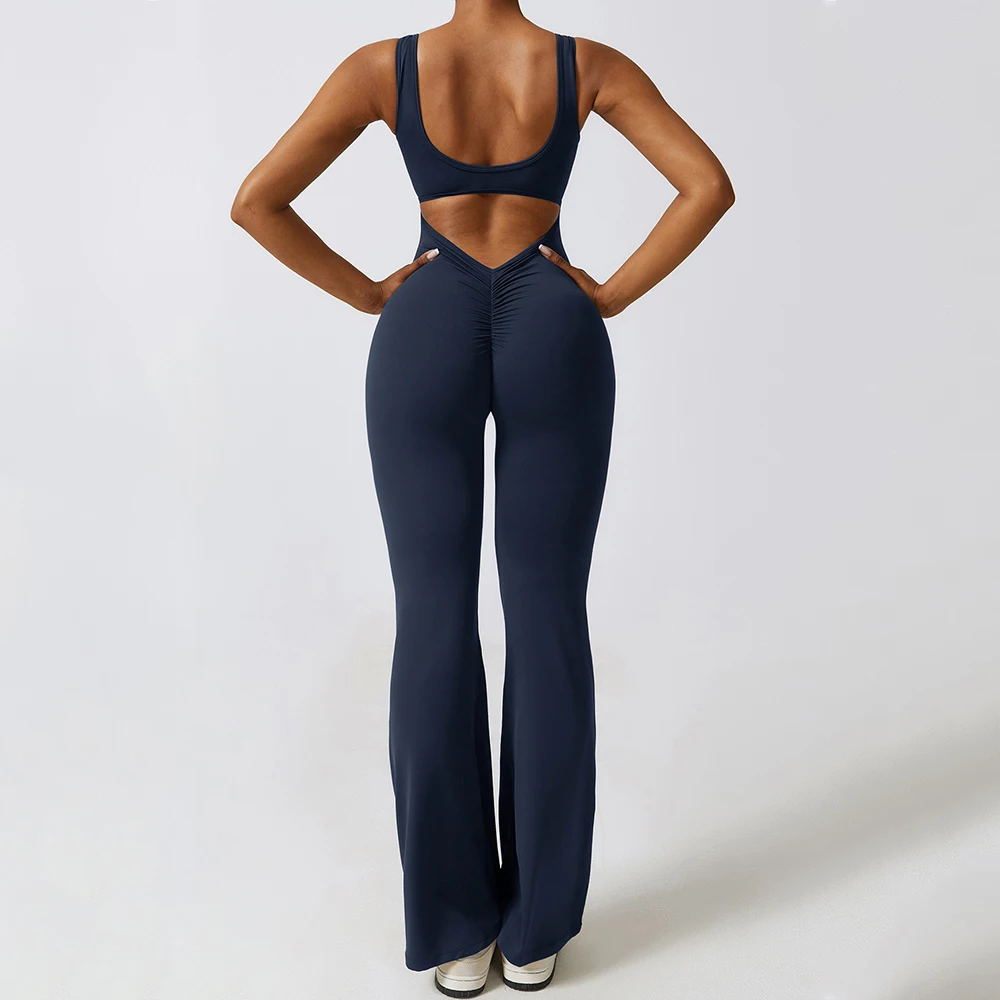 Sexy Back V Gym Jumpsuit Women's Fitness Suit Yoga Sets Sports Overalls for Woman Tracksuit Yoga Clothing Workout Sportswear