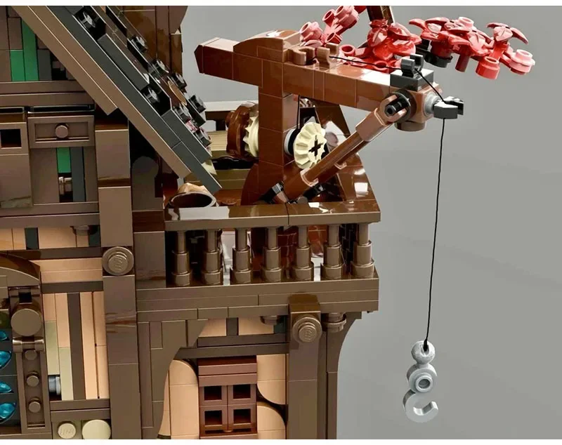 Moc 빌딩 블록 레트로 중세 건축 모델 Waterhouse 기술 모듈 빌딩 블록 장난감 DIY 세트 조립