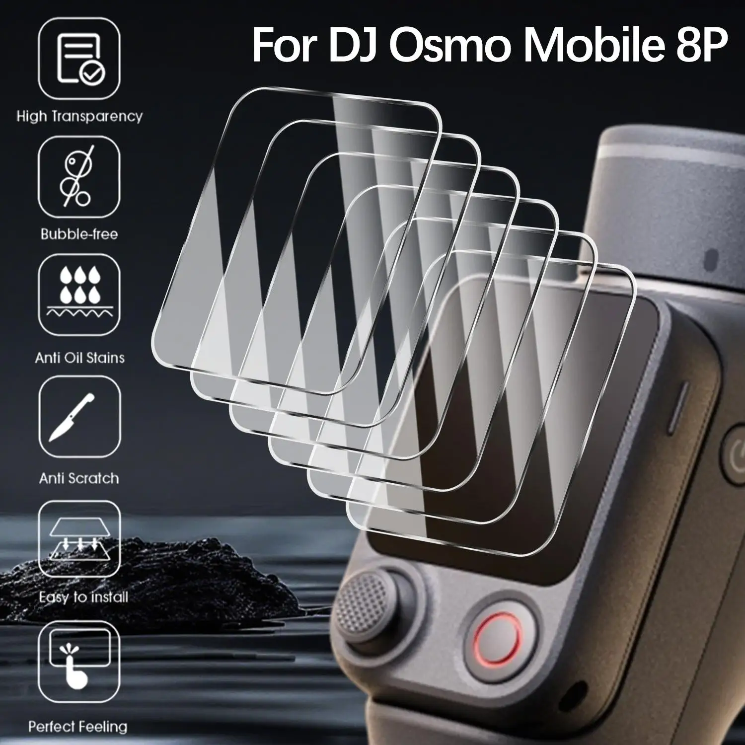 For DJI Osmo Mobile 8P FrameTap Handheld Gimbal Screen Protector 9H Hardness Tempered Glass Cover Film for Osmo Mobile 8P