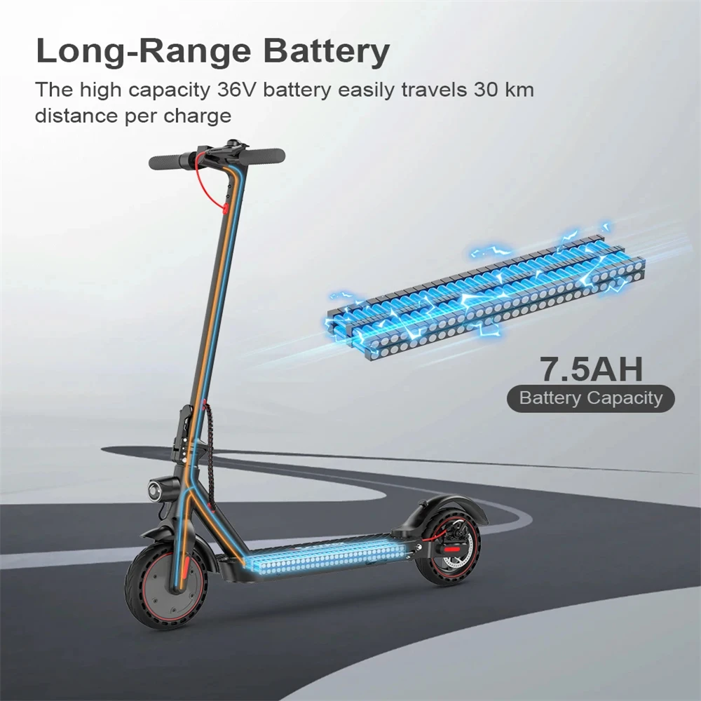 Electric Scooter 7.5Ah Electric Kick Scooter 350W Foldable Scooter 30km/h Adult eScooter with APP