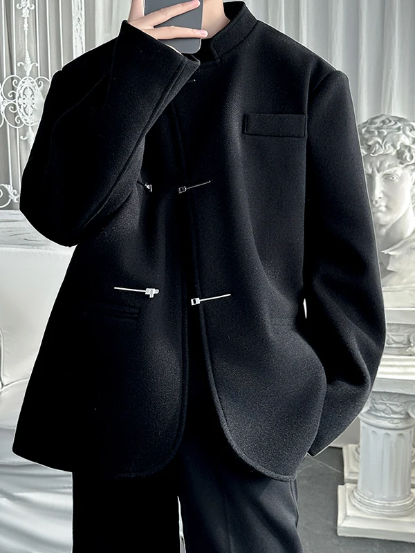 Men's Woolen Coat 2026 New Sle Premium Feeling Mid-Length Men's Coat Casual Wear Home Daily Sport Commute Polyester Fiber