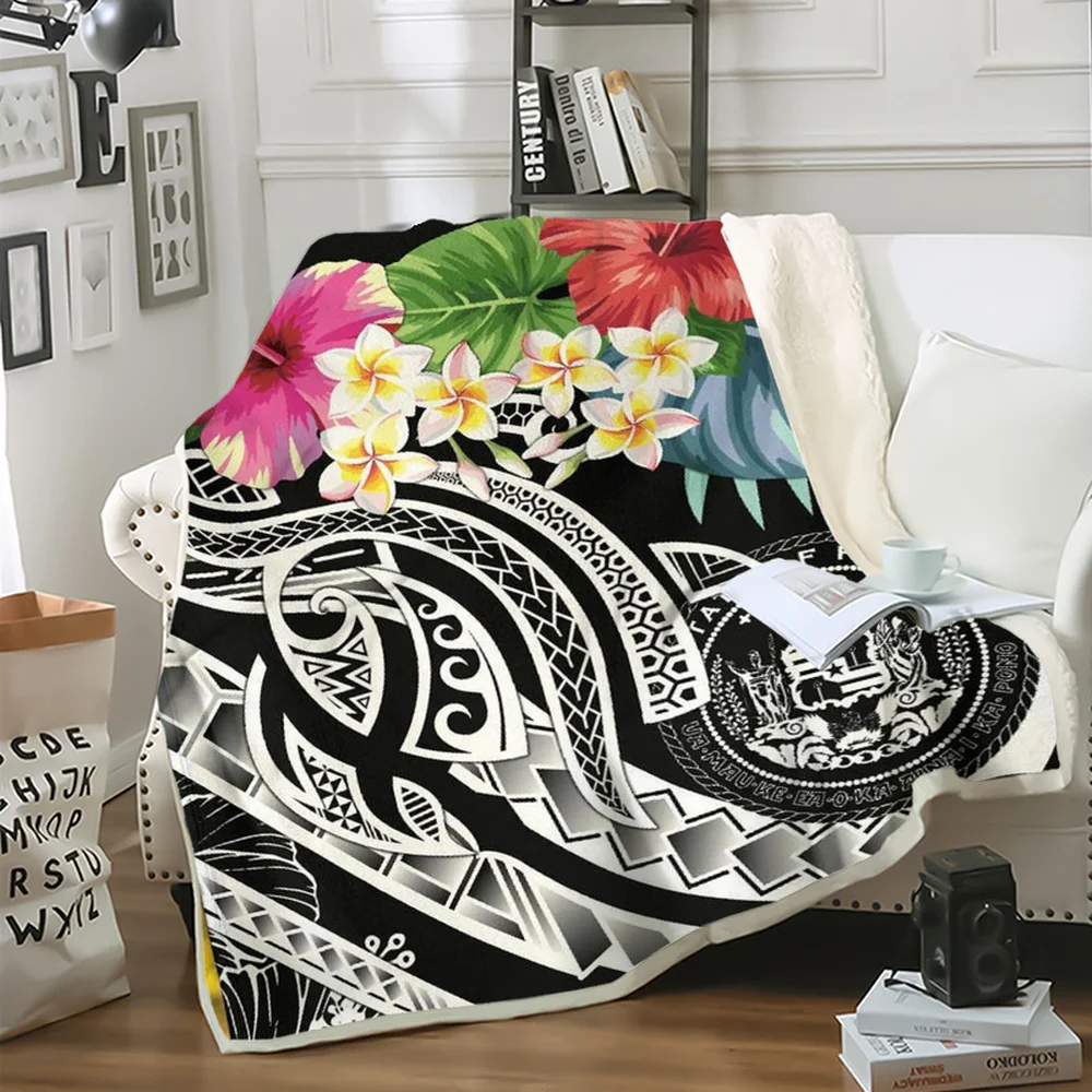 

CLOOCL Viking Polynesian Style Plant Hibiscus Flower Blanket 3D Print Bedding Home Decor Bedspread Throw Blanket Drop Shipping