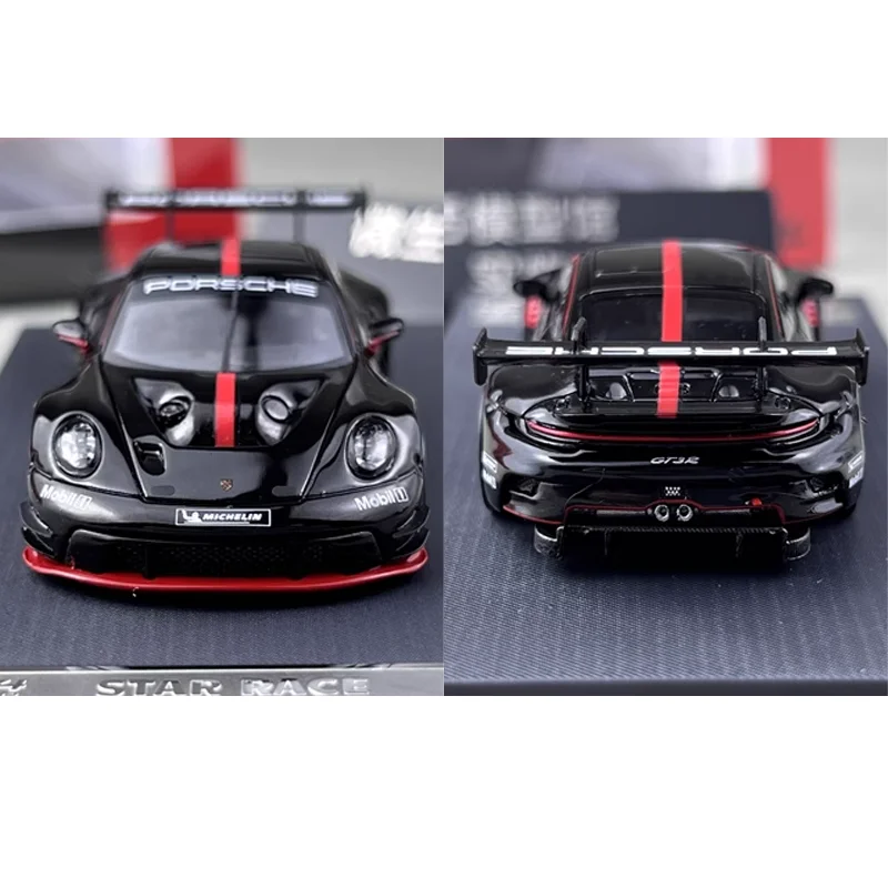 SR 1/64 Porsche 911 GT3 R Legering Auto's Speelgoed Motorvoertuig Diecast Metaal Model Cadeau voor kinderen