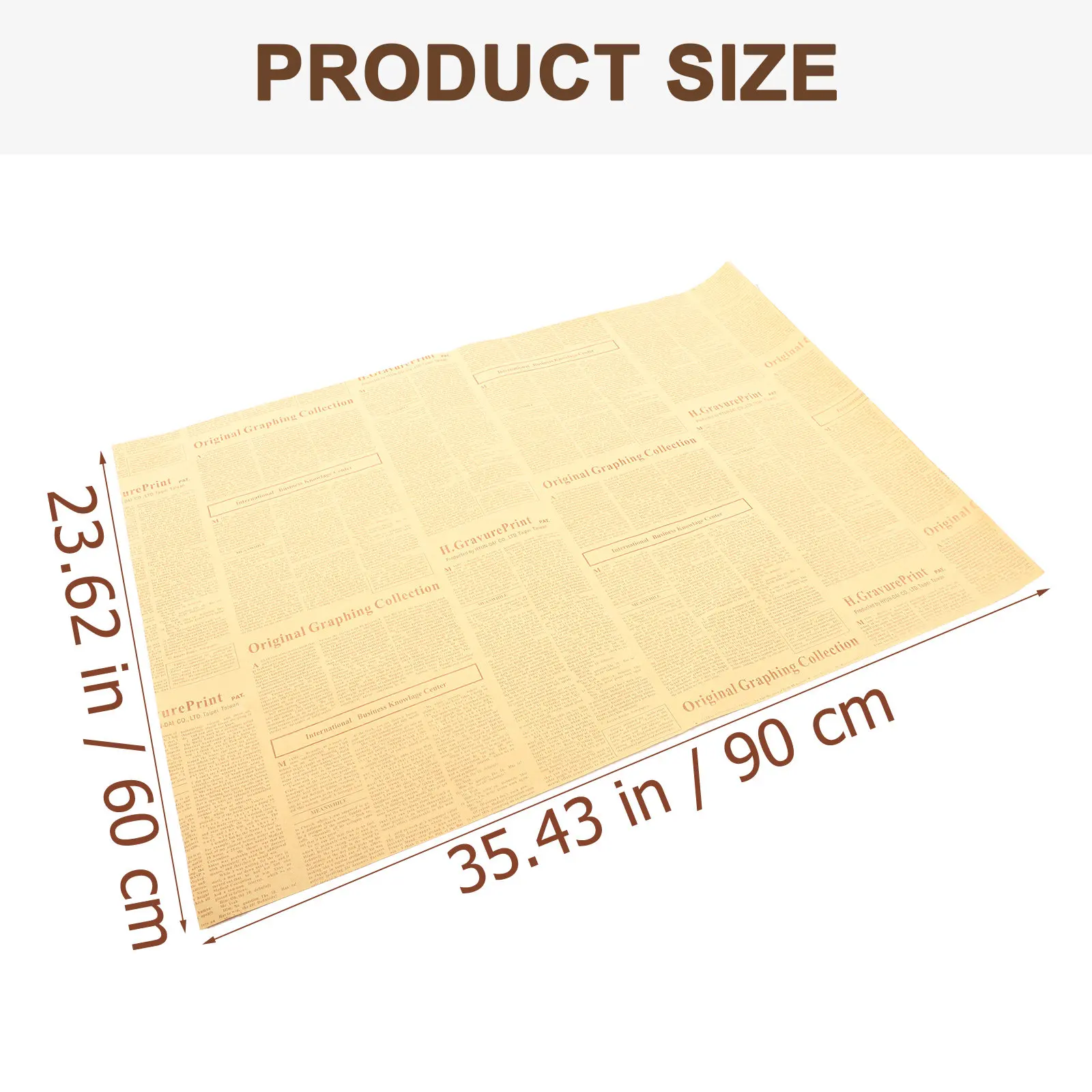 20Pcs Vintage Newspaper Gift Wrapping Paper Thick Kraft Retro Wrappers for Flower Bouquet Packaging Christmas Birthday Supplies