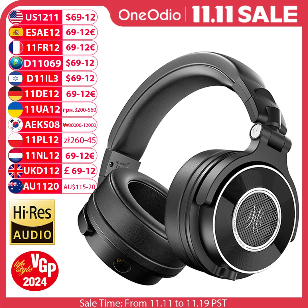 Oneodimonitor 60 cuffie cablate cuffie da Studio professionali cuffie Stereo Over Ear con microfono Audio ad alta risoluzione per DJ