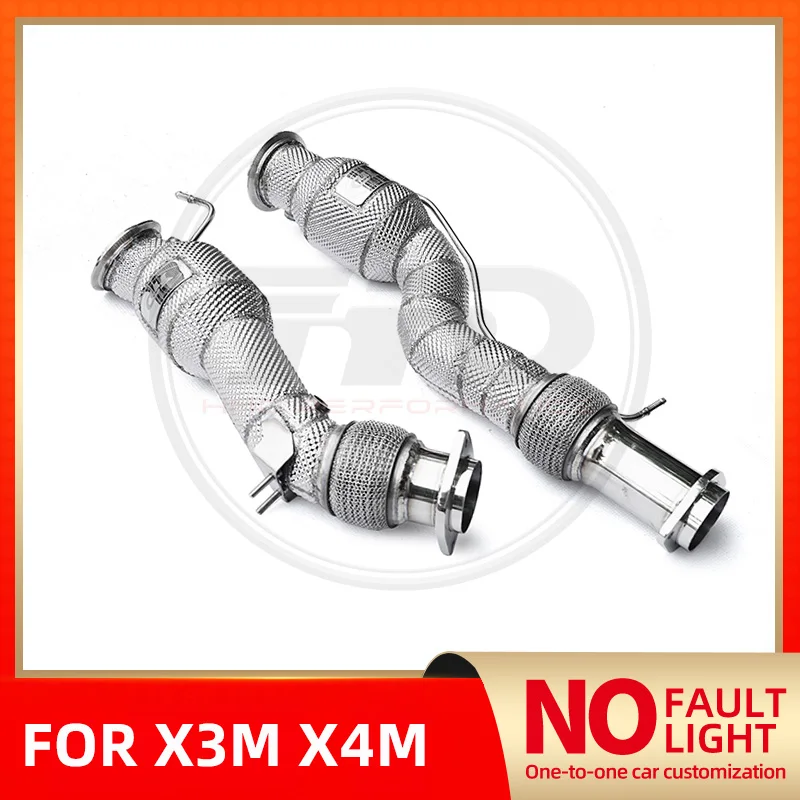 

NO FAULT LIGHT Downpipe For BMW X3M X4M 3.0T S58 National VI Stainless Steel Exhaust System Heat Shield HMD