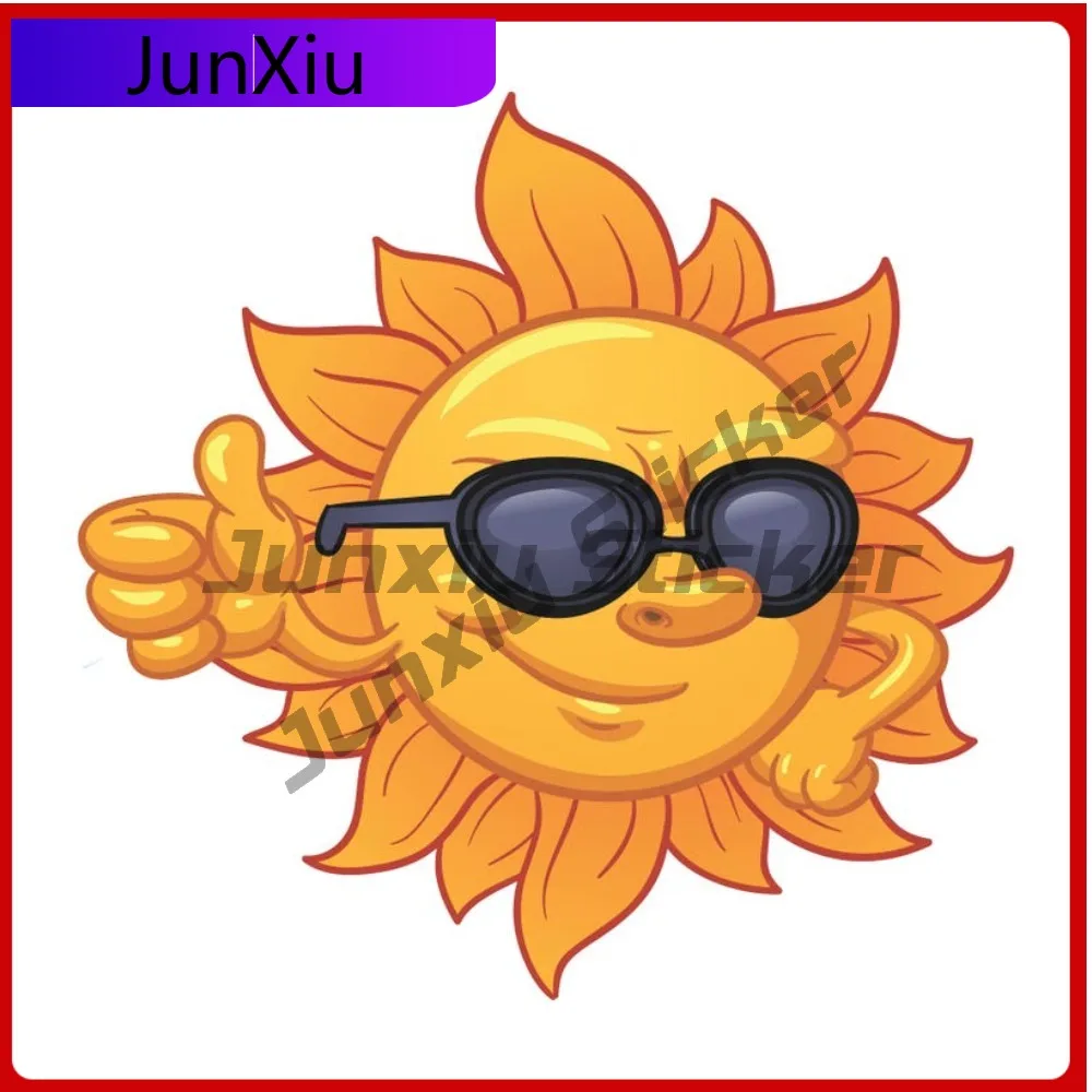 

The Sun With Glasses Thumbs Up Sticker Car Truck Laptop Rv Camper Windows Laptop Or Any Smooth Surface Scratch-proof Exterior
