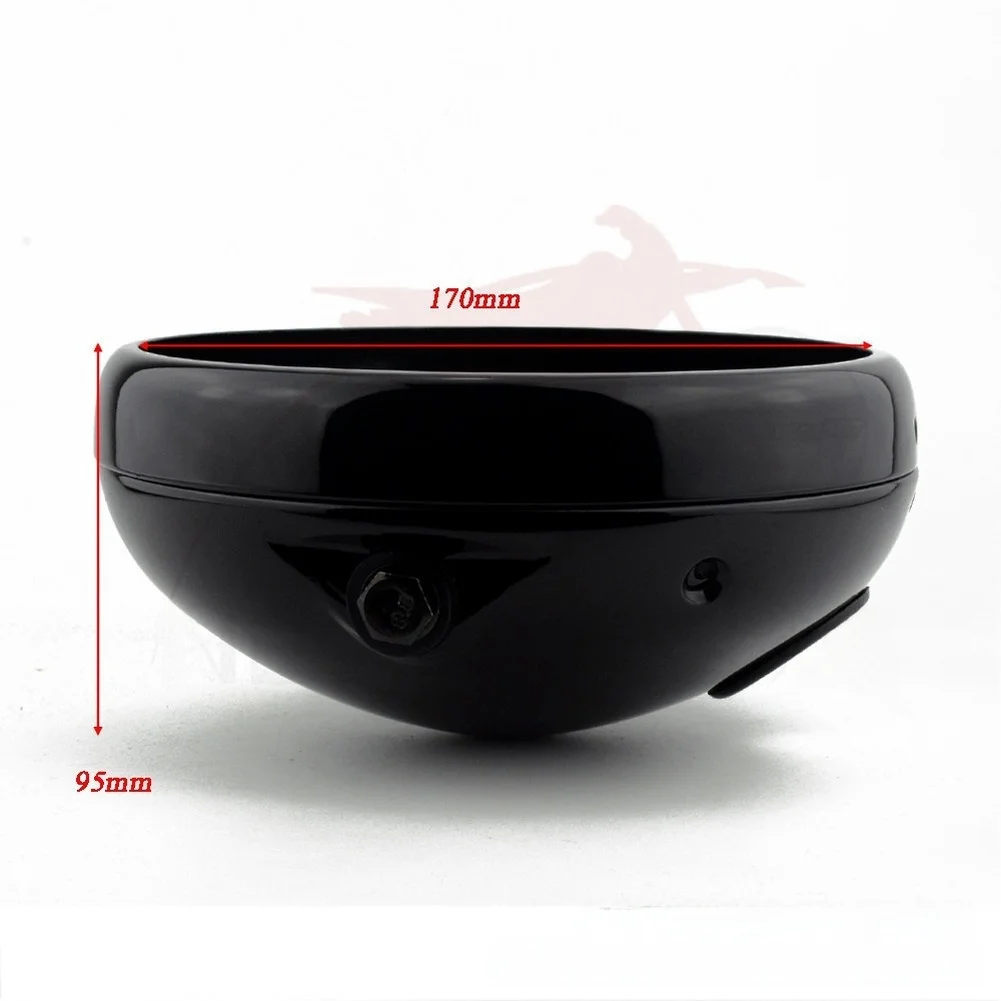 Motorcycle Headlight Housing 7 Inch Matte Dark Alloy Frame Supporting LED Lamp Installation for Durable Motorcycle Upgrade
