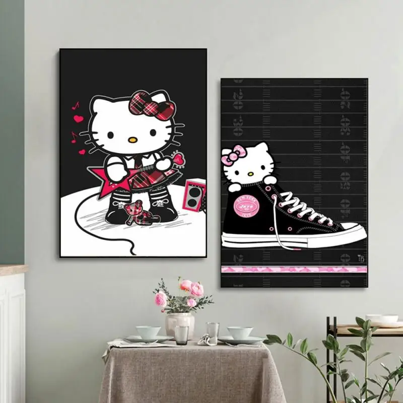 Peinture sur Toile de Dessin Animé Japonais, Sanrios, Hello Kittile, Cadeau d'Ami, Image Murale Imprimée, Haute Qualité, Art Modulaire, Bande Dessinée