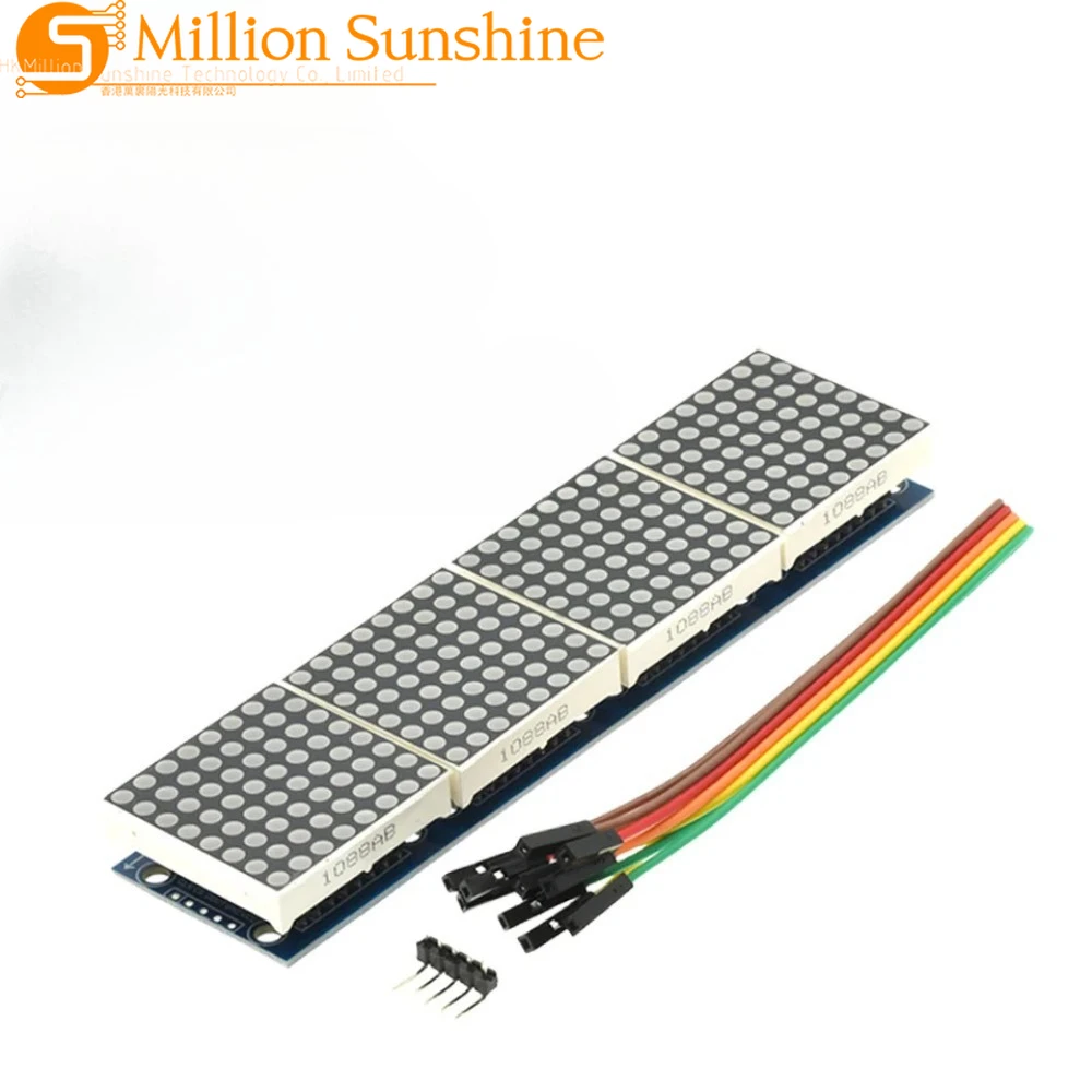 MAX7219 Dot Matrix Module For Arduino Microcontroller 4 In One Display with 5P Line