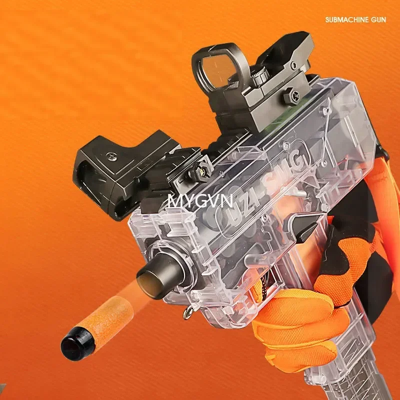 Balle souple électrique à tir continu, pistolet jouet UZI, modèle de mitrail, pistolet de tir, Blaster pour adultes et garçons, jeux CS en plein air