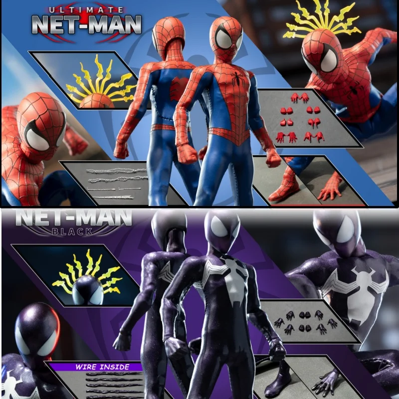 

(In Stock)Q1 DBToys X 6in Studio 1/12 Scale Male Soldier Ultimate Netman Red Ultimate Black Symbiotic Full Set 6in Action Figure