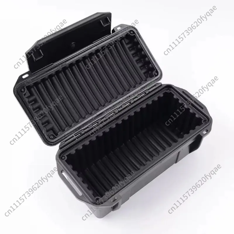 Professional ABS Sealed Toolbox Shockproof Waterproof Equipment Dry Box with Foam Lining Black Camping Storage Box