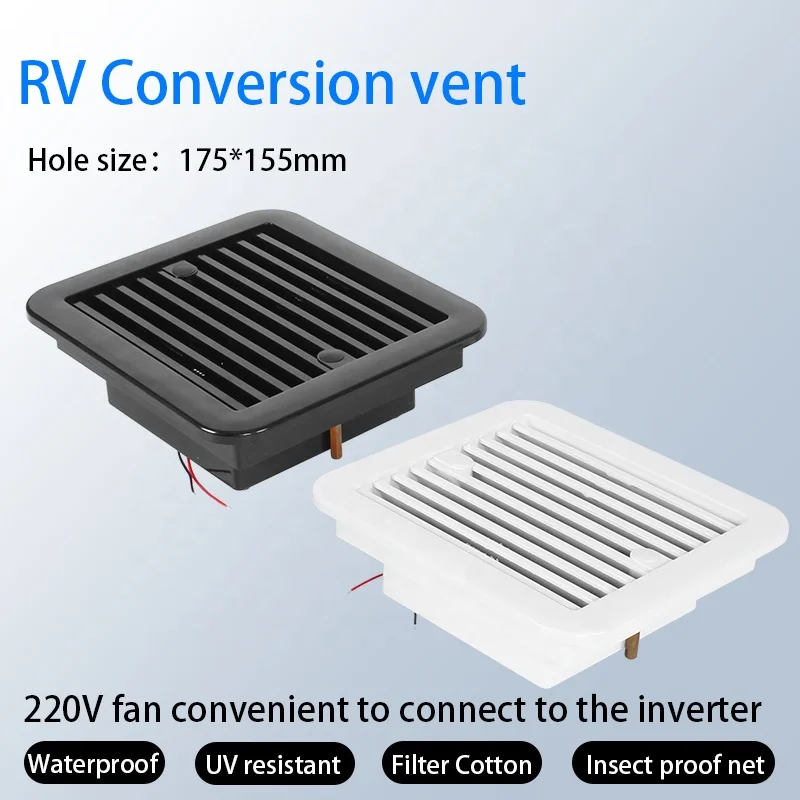 TYTXRV Camper Part RV Accessories White or Black Air Vent Outlet AC 220V Exhaust Cooling Fan Caravan RV Conversion Vent view 2