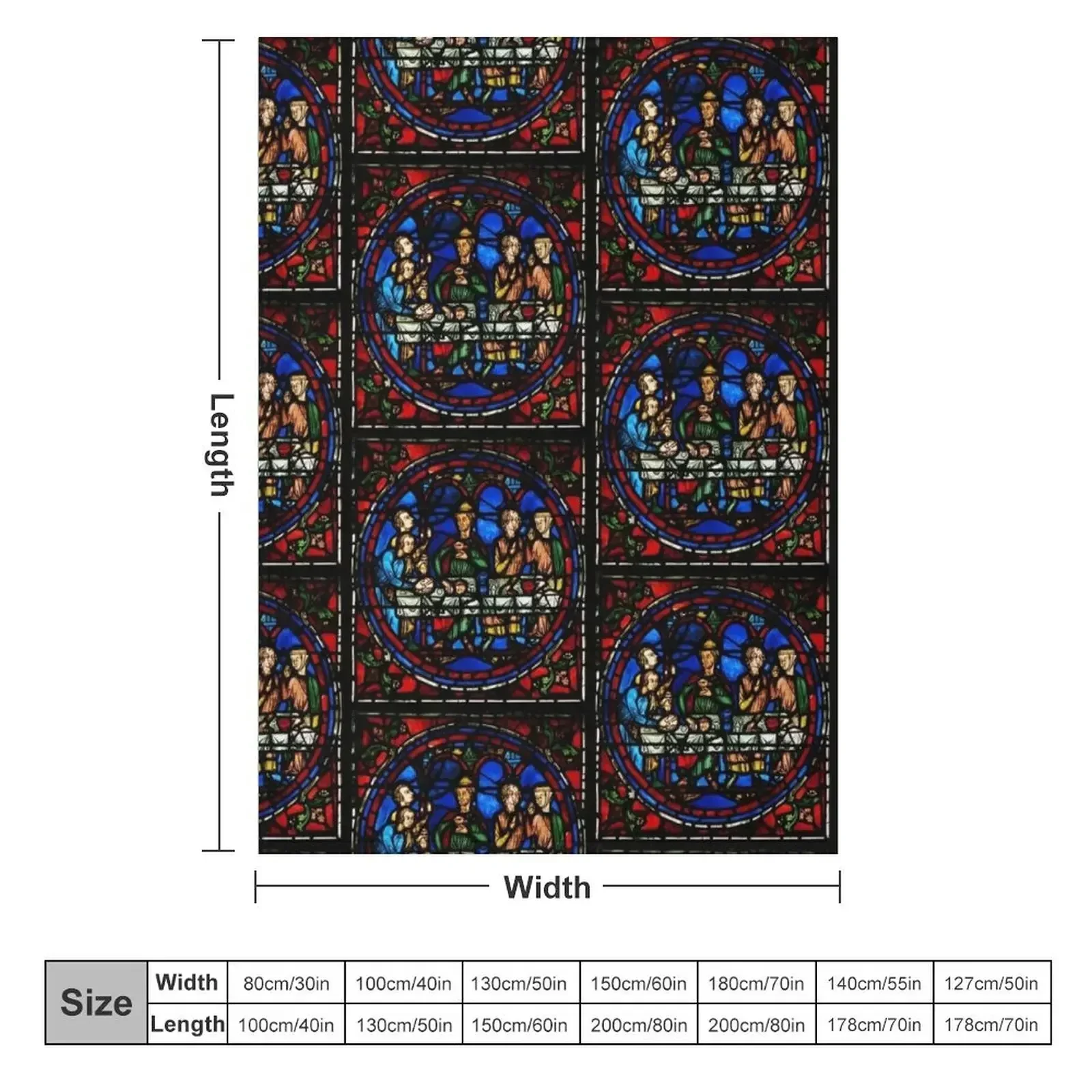 Stained Glass, Chartres Cathedral Throw Blanket Sleeping Bag Stuffeds Loose Bed covers Blankets