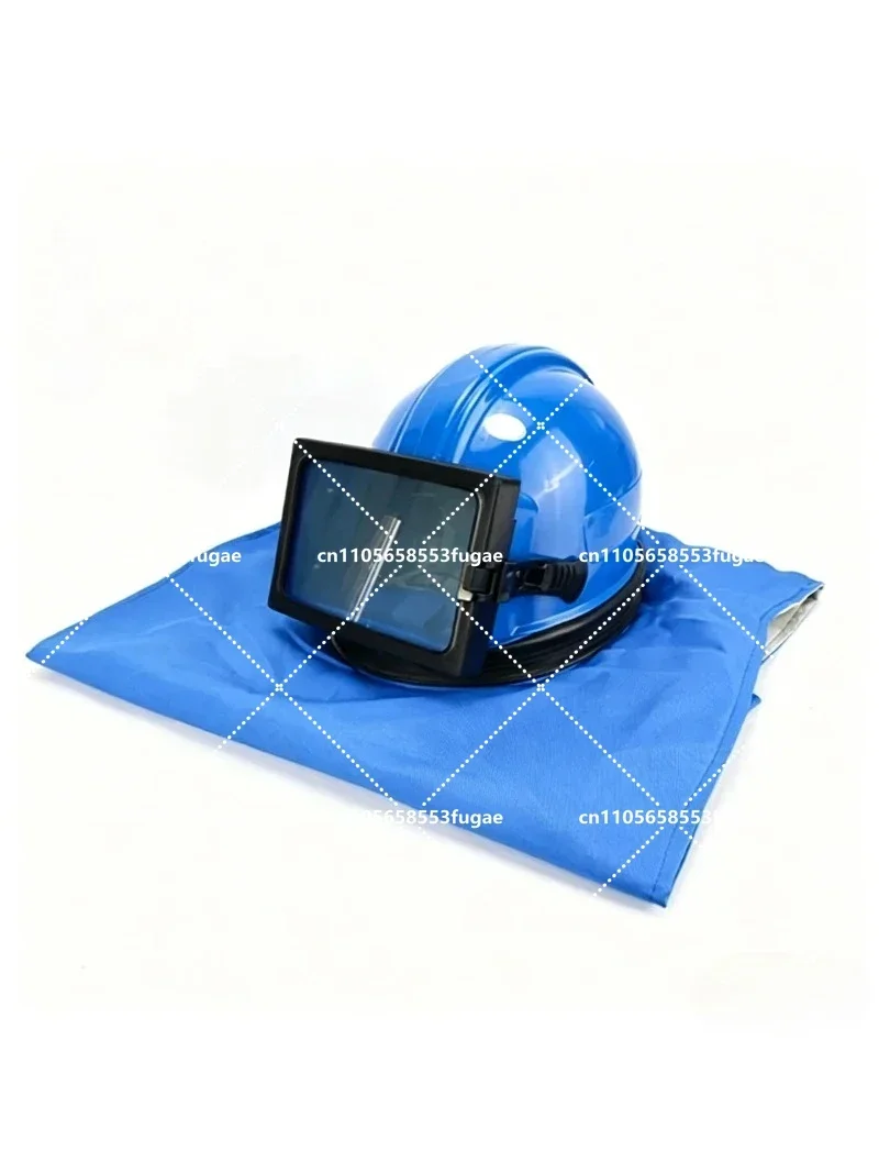 

Ventilated Sandblasting Helmet with Flat Glass Lens Oxygen Supply One-Piece Two-Piece Cap Air Conditioning for Sandblasting Prot
