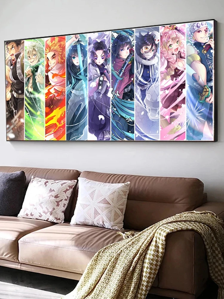 Japanese Anime Manga Demon Slayer Diamond Painting Full Kit Cross Stitch Diamond Mosaic Rhinestone Pictures Wall Art Decor S219