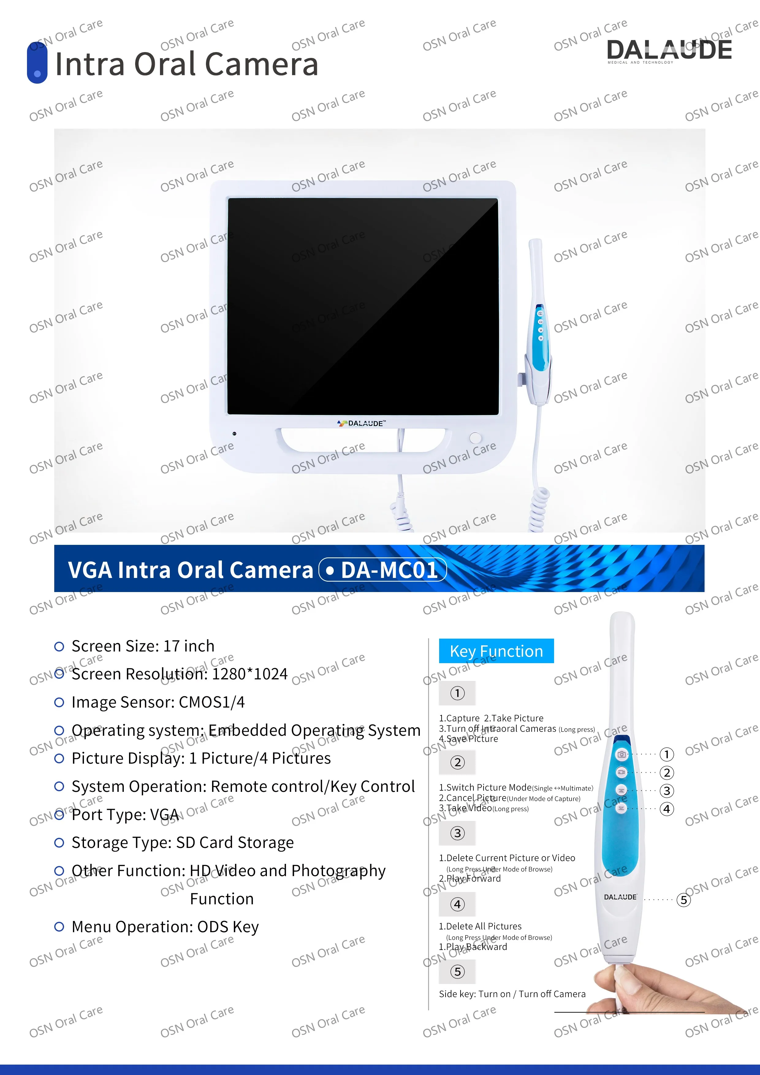 17inch LCD Screen Dental Intraoral Camera Complete Oral Observator Oral Digital Observation Instrument
