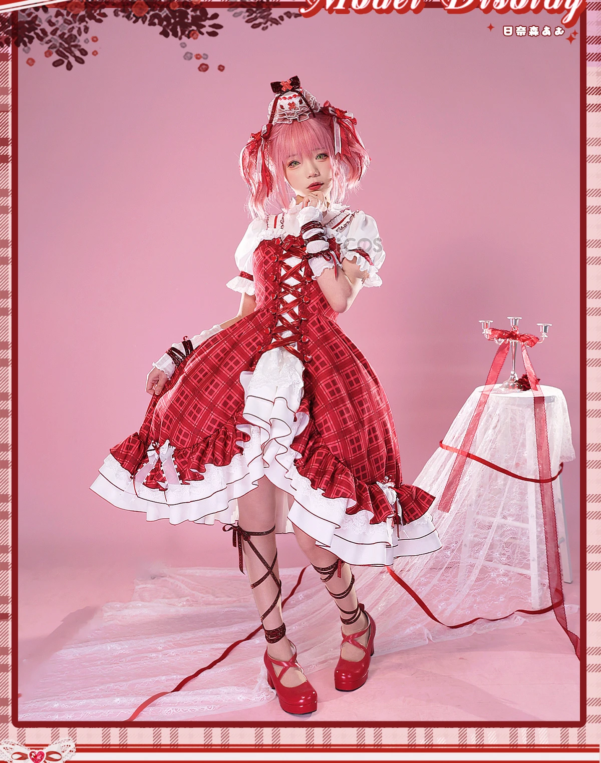 {in stock}Irelia H Store Shugo Chara!Cosplays Hinamori Amu Cosplay Costume Anime Date Amu white and red dress female