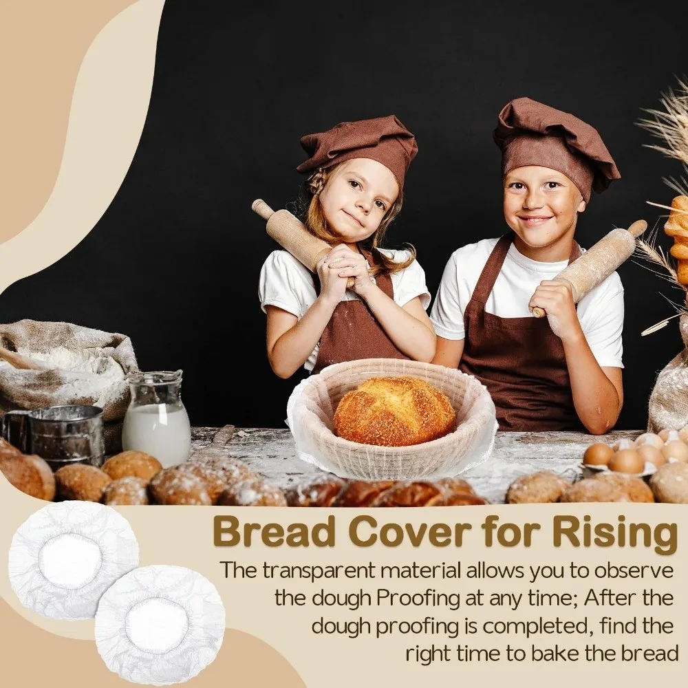 20/30/50/100Pcs Nonwoven Fabric Bread Proofing Covers Elastic Closure Dustproof Dough Fermentation Covers Freshness Protection