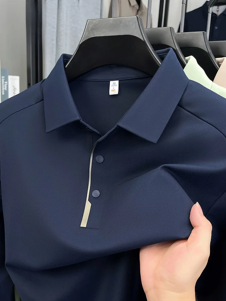 Camisa de Manga Larga para Hombre Lamu, Camisa de Seda Casual, Elegante, con Cuello, Informal para Negocios, Primavera y Otoño