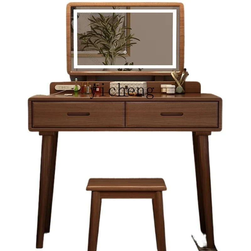 XL dresser all solid wood new Chinese light luxury high sense walnut makeup table