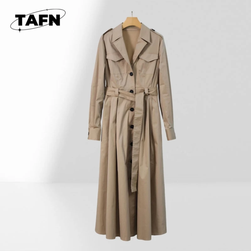 Women Fashionable Trench Coat Stylish Long Sleeve Outerwear for Office and Daily Use Women Stylish Trench Coat Classic BD0507