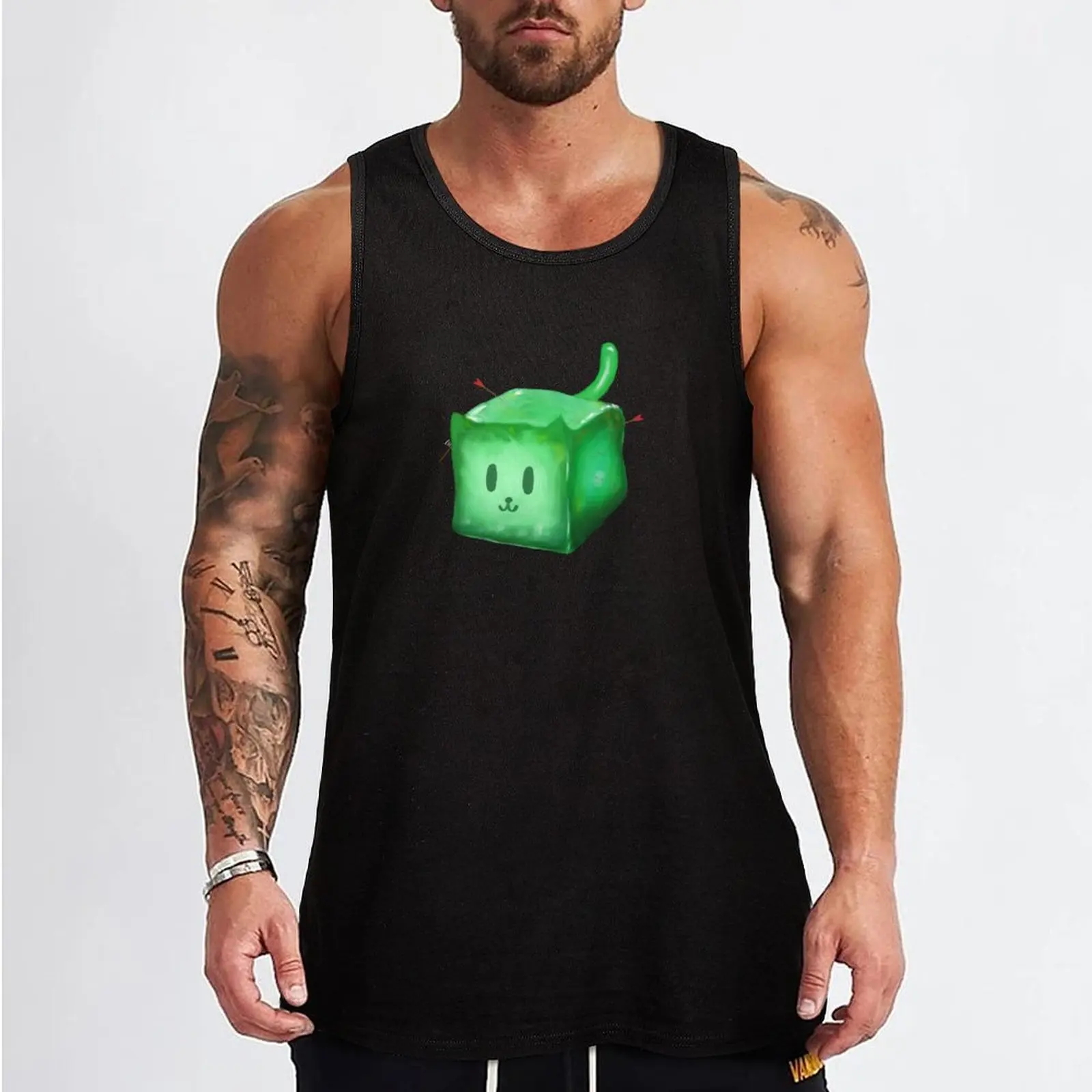 Gelatinous Cube Cat Tank Top Man summer clothes sleeveless man shirts